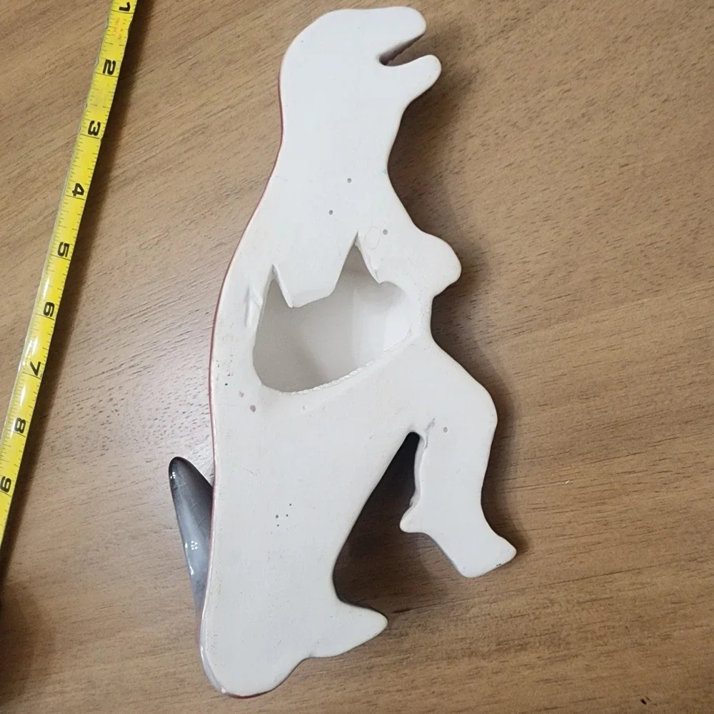 Tyrannosaurus Rex Dinosaur Porcelain Wall Plaque/ hook